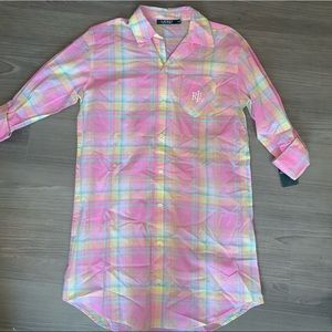 Half Sleeve Plaid Ralph Lauren Sleep Shirt